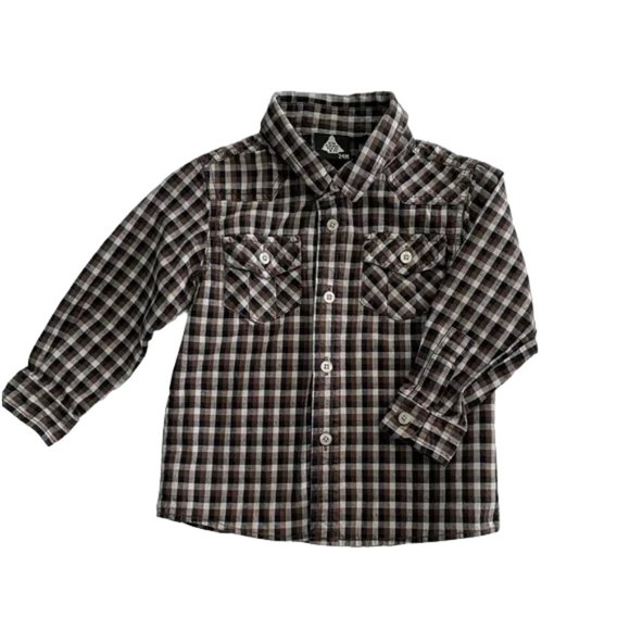 Engine Denim Expedition Leader Checked Button-Down Shirt Size 24 Months - Picture 8 of 9
